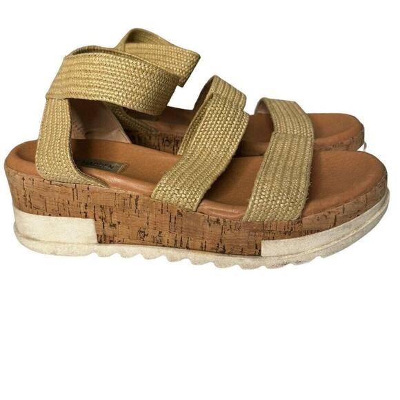 Steve Madden Bandi Platform Wedge Comfort Sandal Women's Size 8 Tan 23431 - Picture 4 of 7